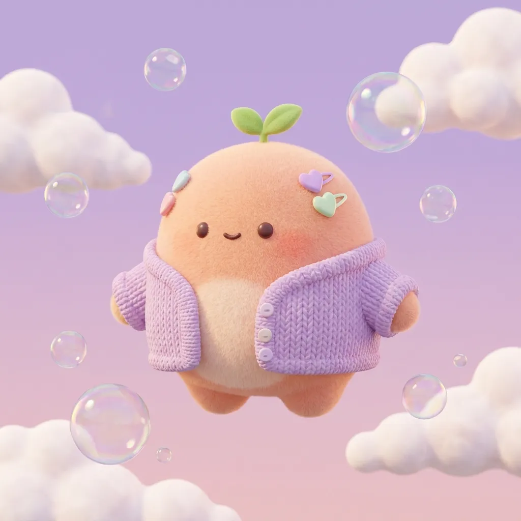 Soft Girl aesthetic quiz style illustration