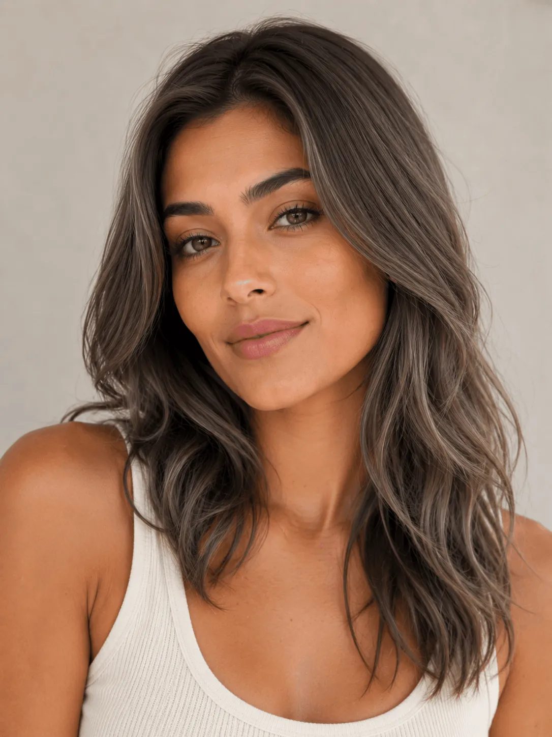 Real example of Cool Mushroom Brown hair dye result, a flattering choice for cool or neutral undertones